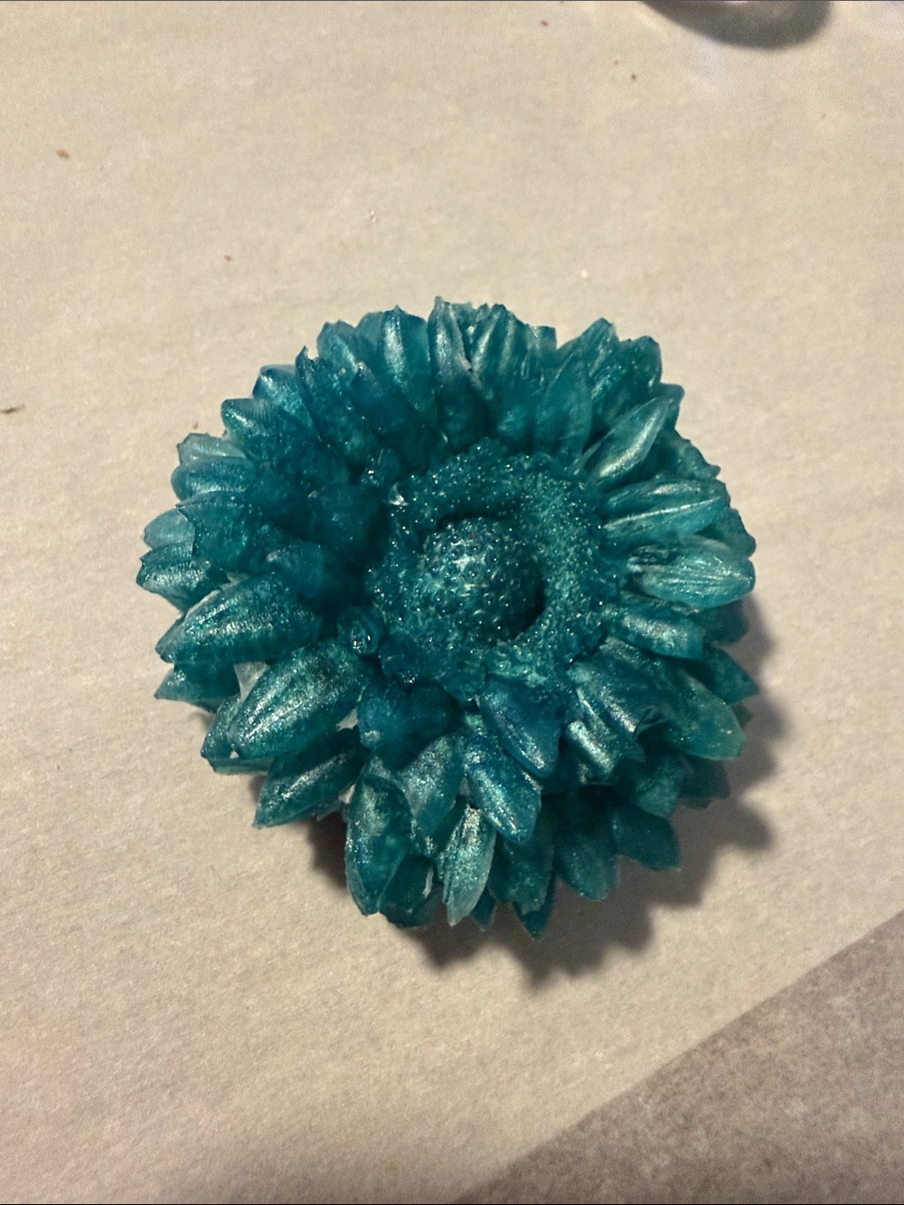 Handcrafted Teal Floral Refrigerator magnet